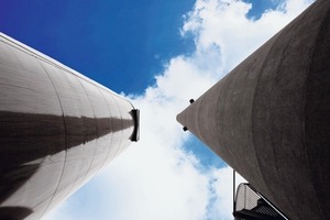 Emission stack of a cement plant