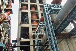3 Preheater tower and rotary kiln in closer view