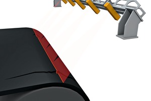 1 The mobile inspection system Conti Surface­Inspect scans the entire conveyor belt surface by means of ultra-modern line laser technology