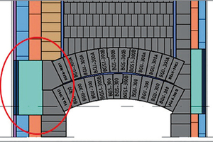 7 New skewback design: Simulation (left) and in a kiln (right)