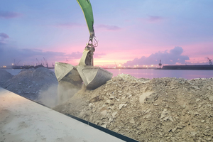 Gypsum waste being offloaded at New West Gypsum Recycling to become new plaster-board
