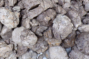 The picture shows the clay to be ground